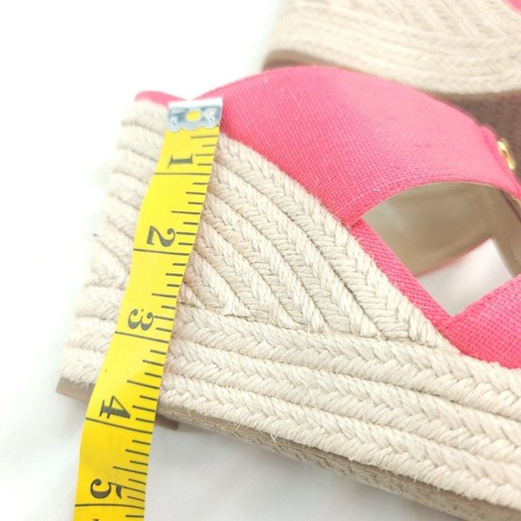 Michael Kors Womens Bradley 40S3BYMS1D Geranium Wedge Espadrille Sandal Sz 7.5M - Picture 10 of 10